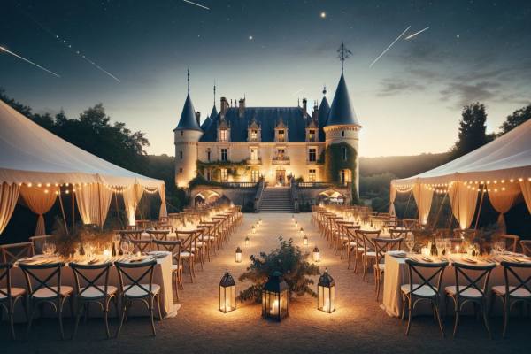 Dance Floor and Lighting Hire Package Supplied to château Wedding in the Garonne Valley